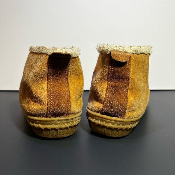 Womens FOOT WARMERS by Laguna Tan Fur Lined Slip On Shoes / Size 7 - Picture 5 of 9